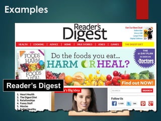 Examples
Reader’s Digest
 