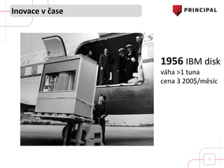 Inovace v čase
7
1956 IBM disk
váha >1 tuna
cena 3 200$/měsíc
 