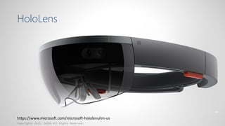 HoloLens
Copyright© 2015, JAZUG All Rights Reserved.
49
https://www.microsoft.com/microsoft-hololens/en-us
 