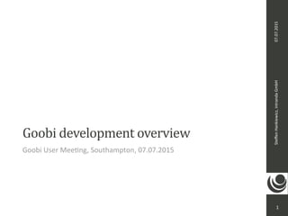 07.07.2015Steﬀen	Hankiewicz,	intranda	GmbH
Goobi	development	overview
Goobi	User	Mee>ng,	Southampton,	07.07.2015
1
 