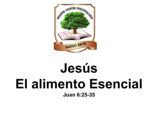 Jesús
El alimento Esencial
Juan 6:25-35
 