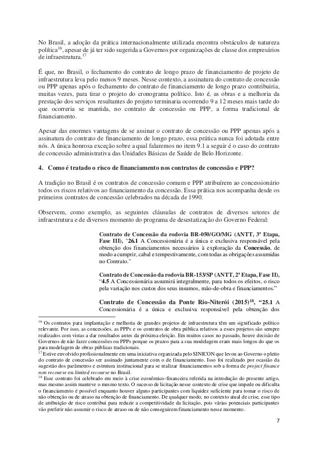 COMO LIDAR COM O RISCO DE FINANCIAMENTO DE CONCESSÕES E 