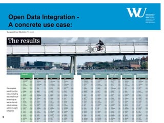 9
Open Data Integration -
A concrete use case:
 
