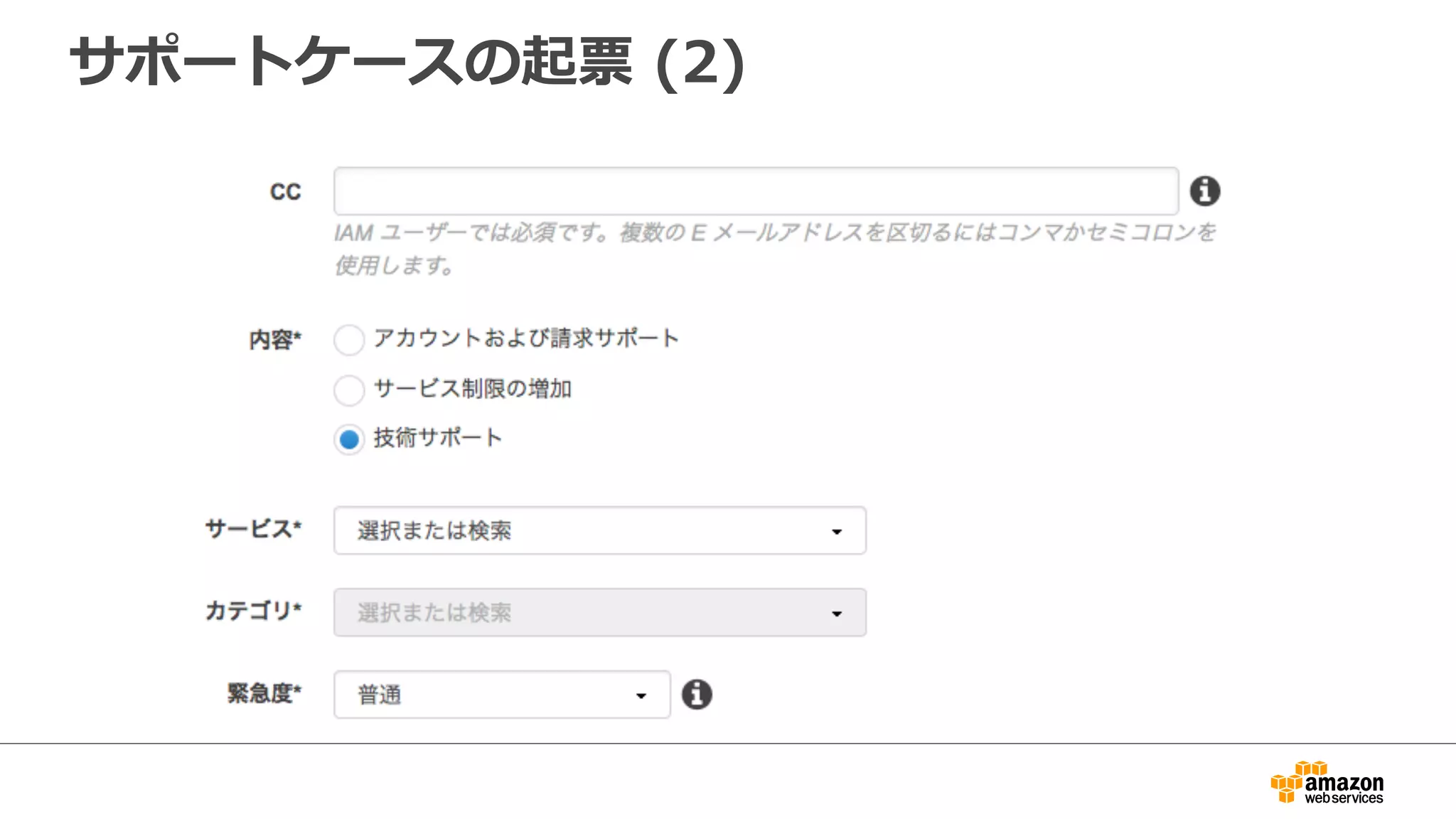 サポートケースの起票  (2)
 