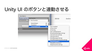 COPYRIGHT 2015 @ UNITY TECHNOLOGIES
Unity UI のボタンと連動させる
 