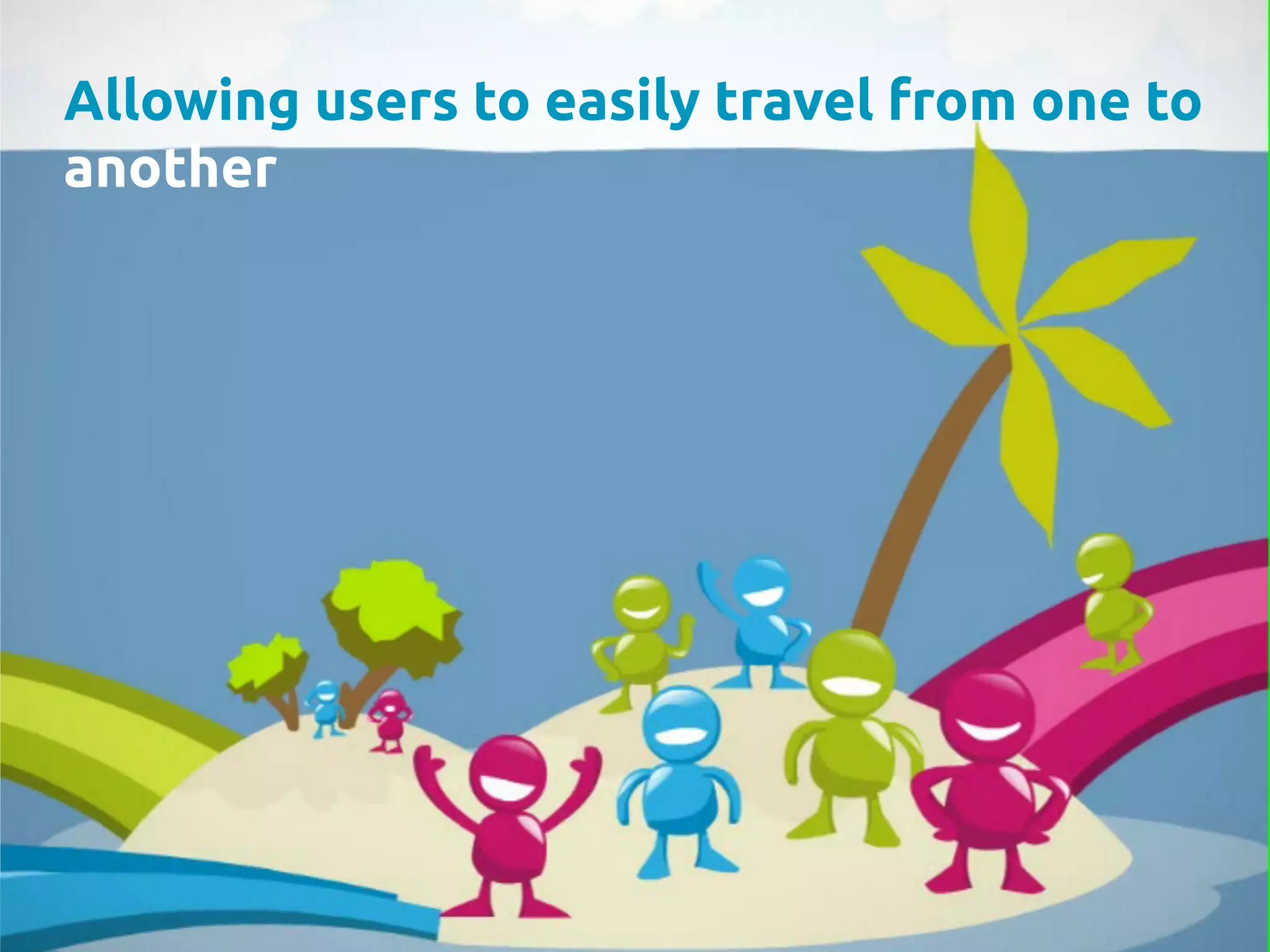 Allowing users to easily travel from one to
another	
 
