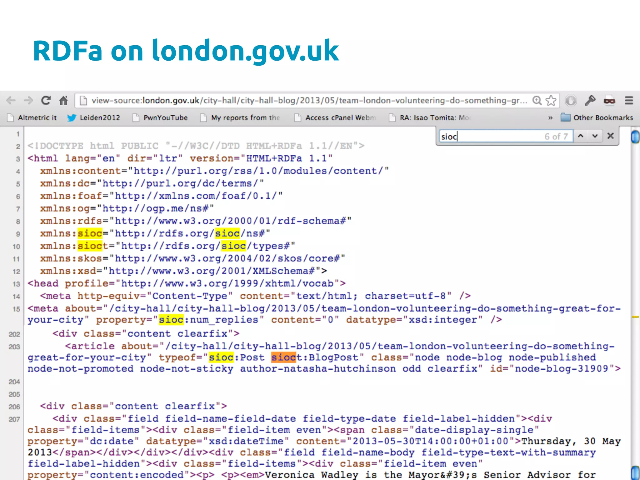 RDFa on london.gov.uk
	
 