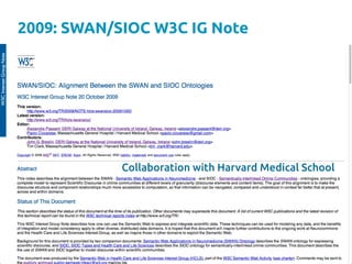 2009: SWAN/SIOC W3C IG Note
	
	
	
	
	
	
	
	
Collaboration with Harvard Medical School	
	
 