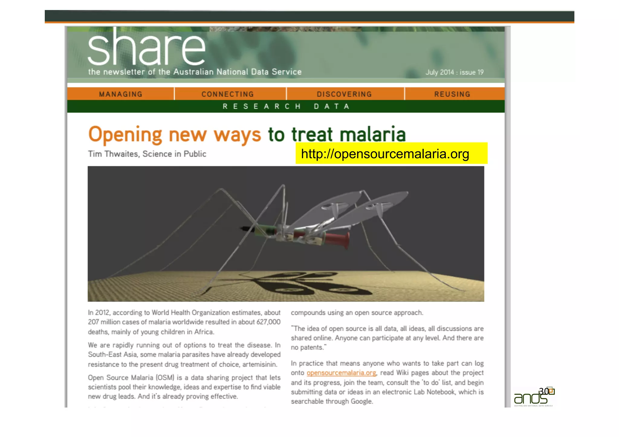 30	
  
http://opensourcemalaria.org
 