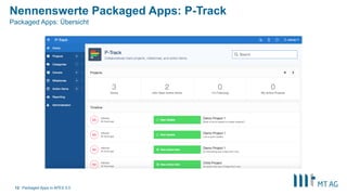 Nennenswerte Packaged Apps: P-Track
Packaged Apps in APEX 5.012
Packaged Apps: Übersicht
 