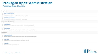 Packaged Apps: Administration
Packaged Apps in APEX 5.09
Packaged Apps: Übersicht
 