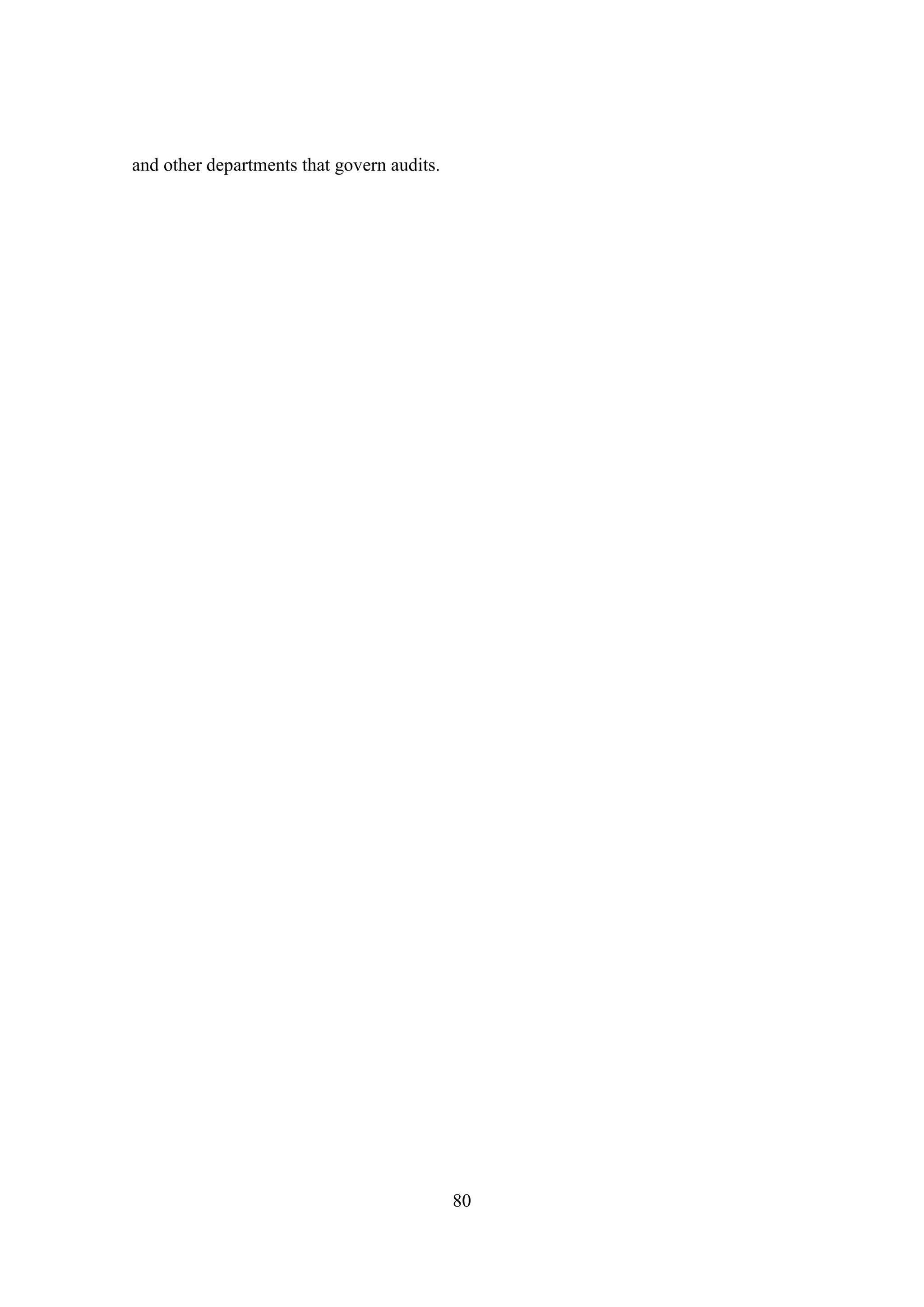 80
and other departments that govern audits.
 