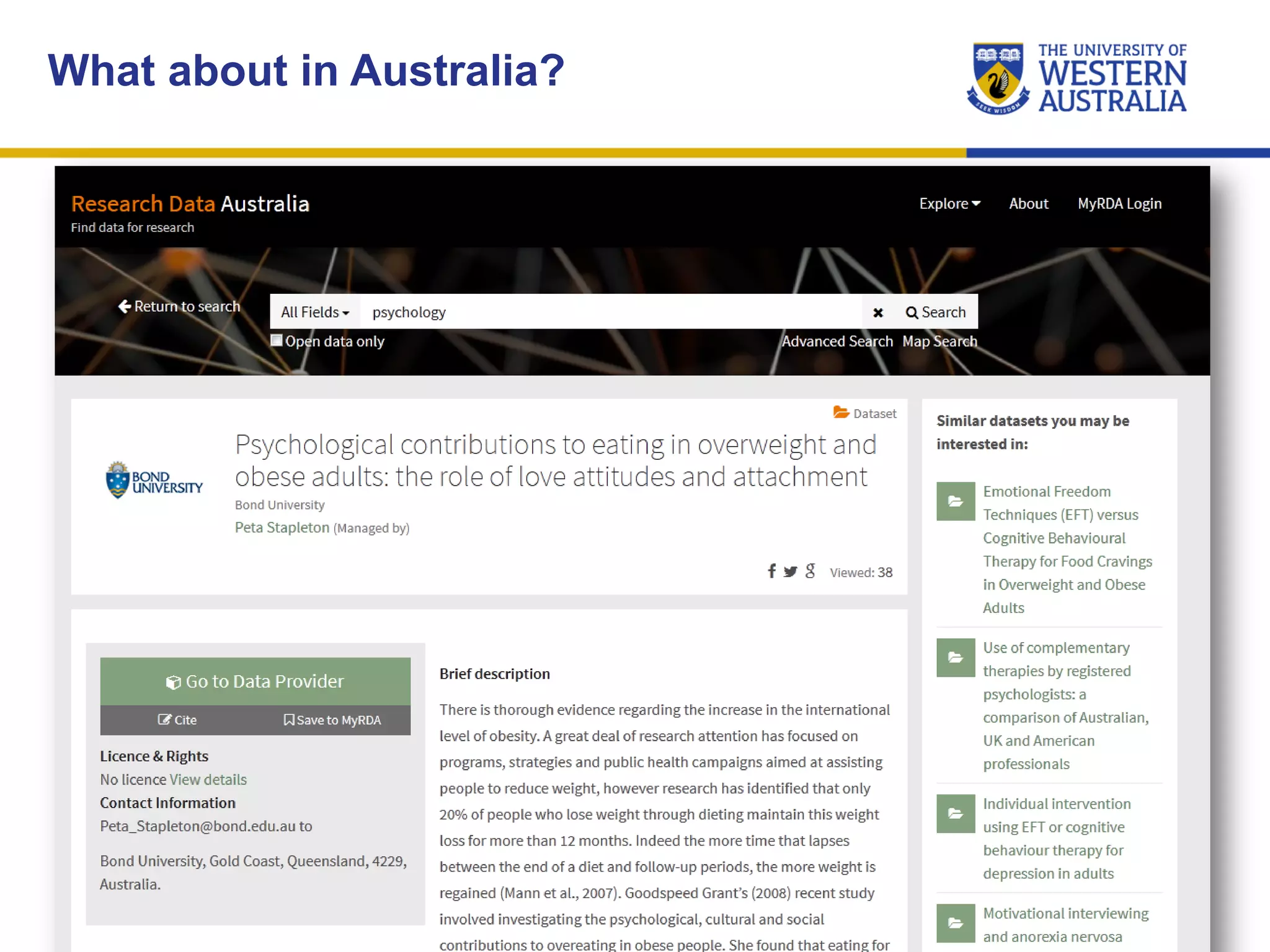 What about in Australia?
 