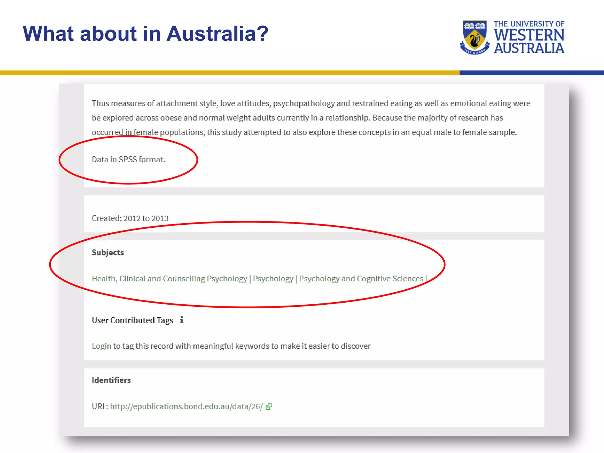 What about in Australia?
 