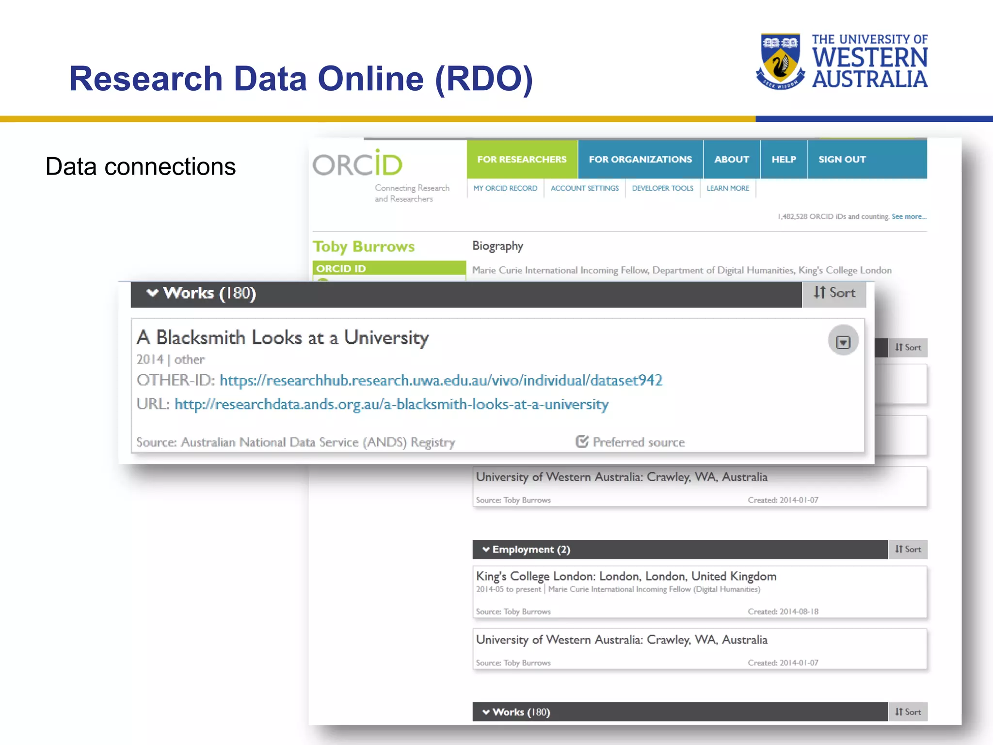 Research Data Online (RDO)
Data connections
 