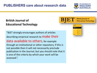 British Journal of
Educational Technology
“BJET strongly encourages authors of articles
describing empirical research to m...
