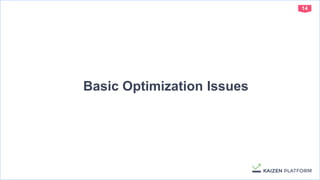 14
Basic Optimization Issues
 