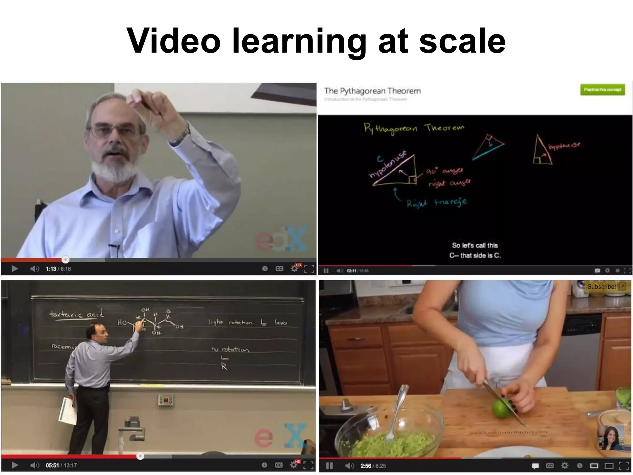 Video learning at scale
 