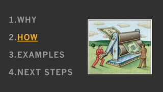 11
1.WHY
2.HOW
3.EXAMPLES
4.NEXT STEPS
 