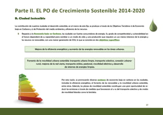 Parte II. EL PO de Crecimiento Sostenible 2014-2020 

B. Ciudad Sostenible
La contribución de nuestras ciudades al desarro...