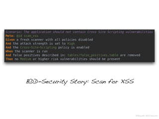 BDD-Security Story: Scan for XSS
Bildquelle: BDD-Security
 