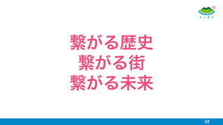 32
繋がる歴史 
繋がる街 
繋がる未来
 