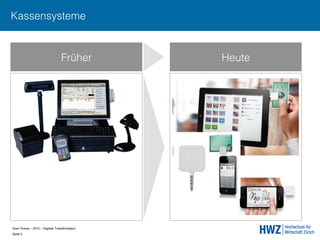 Sven Ruoss – 2015 – Digitale Transformation  
Seite 5!
Früher Heute
Kassensysteme
 