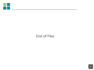 27
End of Files
 