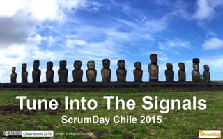 Tune Into The Signals
ScrumDay Chile 2015	
  
César Idrovo 2015 Image:	
  ©	
  César	
  Idrovo	
  2015	
  
 