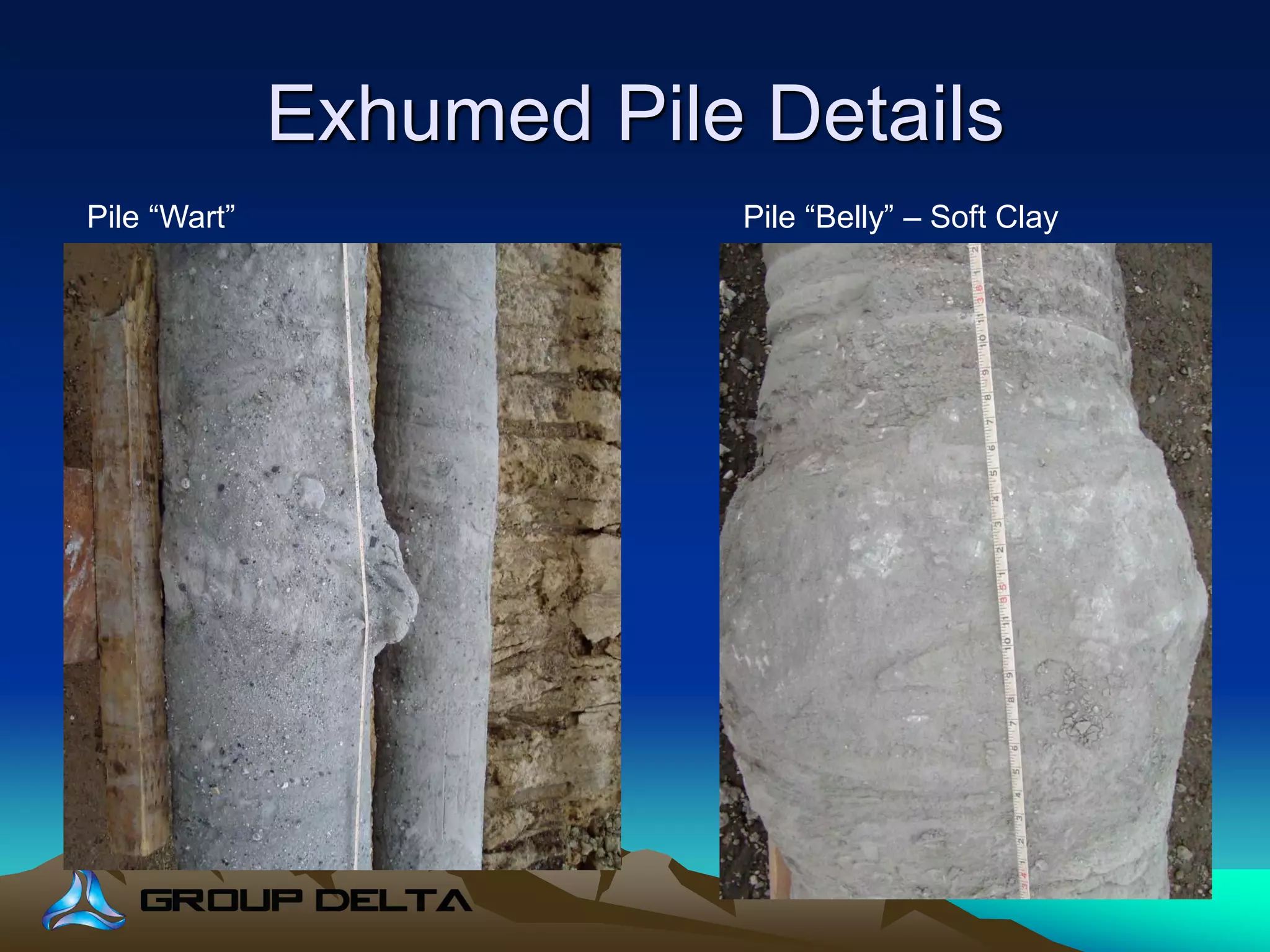 Exhumed Pile Details
Pile “Belly” – Soft Clay
Response
Pile “Wart”
 