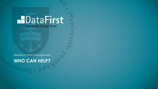 WHO CAN HELP?
Research Data Management
 