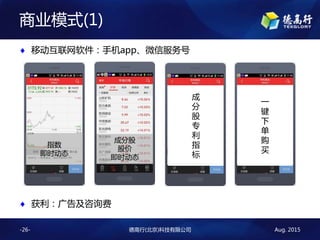 Aug. 2015¸()Ƽ޹˾-26-
ҵģʽ(1)
? ƶֻapp΢ŷ
? 漰ѯ



ר

ָ

һ





ɷֹ
ɼ
ʱ̬
ָ
ʱ̬
 