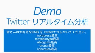 Demo
Twitter リアルタイム分析
 