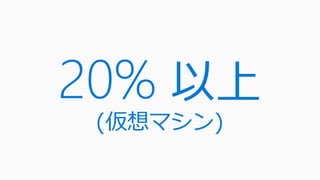 20% 以上
(仮想マシン)
 