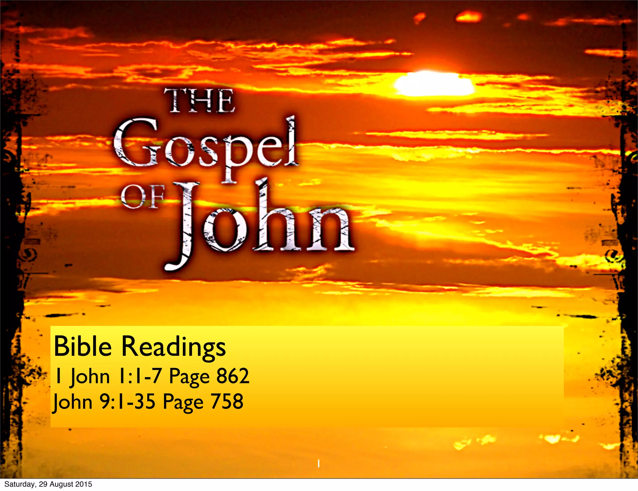 Journey Through The Bible: Gospel of John | PDF