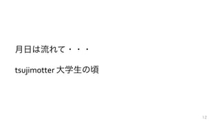 月日は流れて・・・	
  
	
  
tsujimotter	
  大学生の頃
12
 