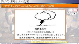 デザイン思考とは（10/23）
デザイン思考における7つの心構え（8/9）
Copyright © @fullvirtue. All rights reserved. 97
デザイン思考ファシリテーション ガイドブック http://bit.ly/1wDNK9f P7
 