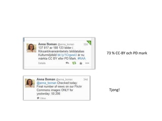 73 % CC-BY och PD mark
Tjong!
 