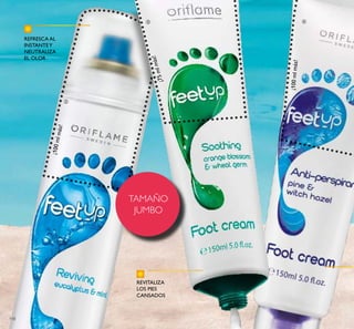 118
REVITALIZA
LOS PIES
CANSADOS
REFRESCA AL
INSTANTEY
NEUTRALIZA
EL OLOR
TAMAÑO
JUMBO
¡100mlmás!
¡100mlmás!
¡75mlmás!

 
 