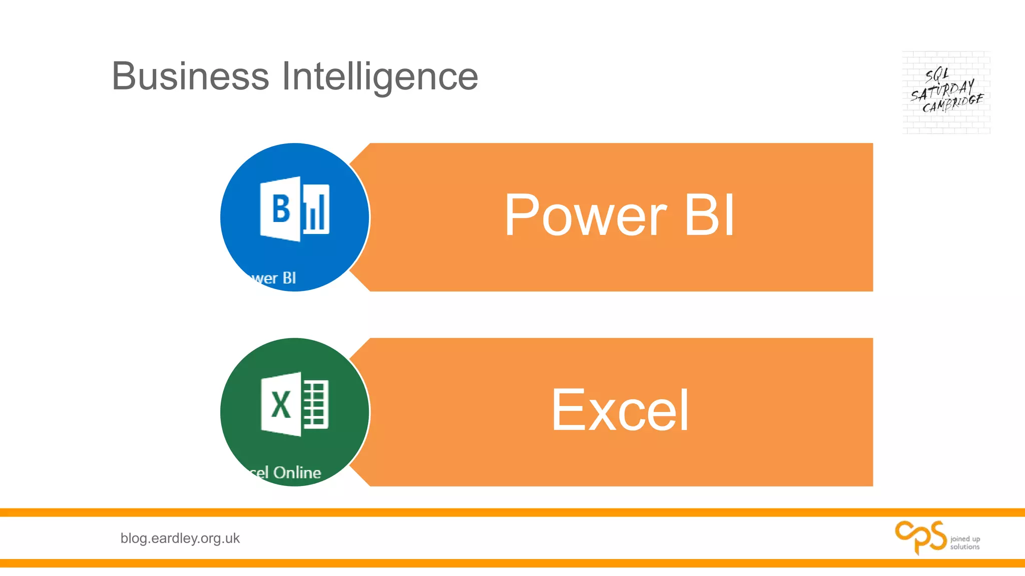 blog.eardley.org.uk
Business Intelligence
Power BI
Excel
 