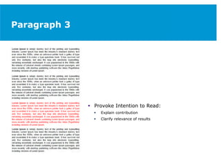 Paragraph 3
 Provoke Intention to Read:
 Explain contribution
 Clarify relevance of results
 