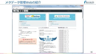 メタデータ管理Webの紹介
30(C) Recruit Technologies Co.,Ltd. All rights reserved.
 