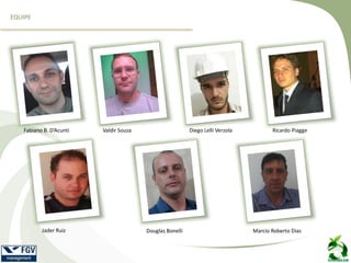 EQUIPE
Fabiano B. D’Acunti Valdir Souza Diego Lelli Verzola Ricardo Piagge
Jader Ruiz Douglas Bonelli Marcio Roberto Dias
 