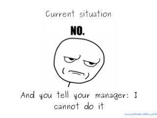 Current situation
And you tell your manager: I
cannot do it
www.mozaicworks.com
 