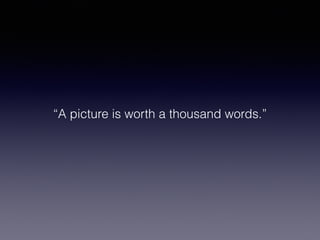 “A picture is worth a thousand words.”
 
