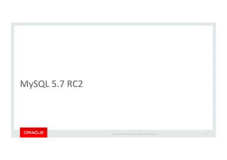 Copyright*©*201 *Oracle*and/or*its*aﬃliates.*All*rights*reserved.**|*
MySQL*5.7*RC2
41
 