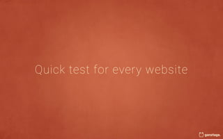 Quick test for every website
 
