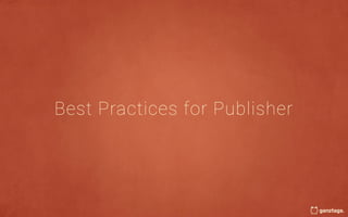 Best Practices for Publisher
 