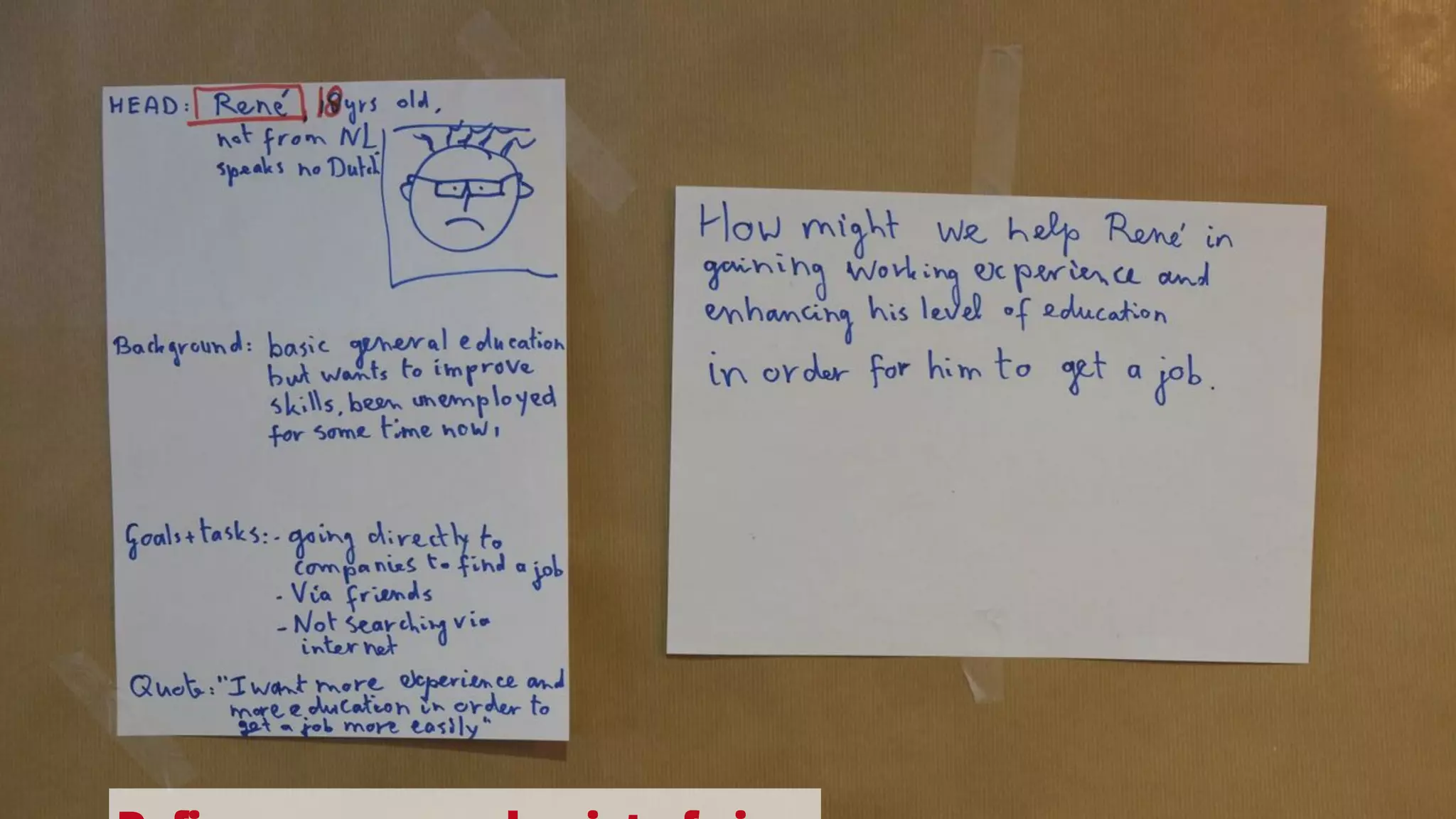 Define persona and point of view
 