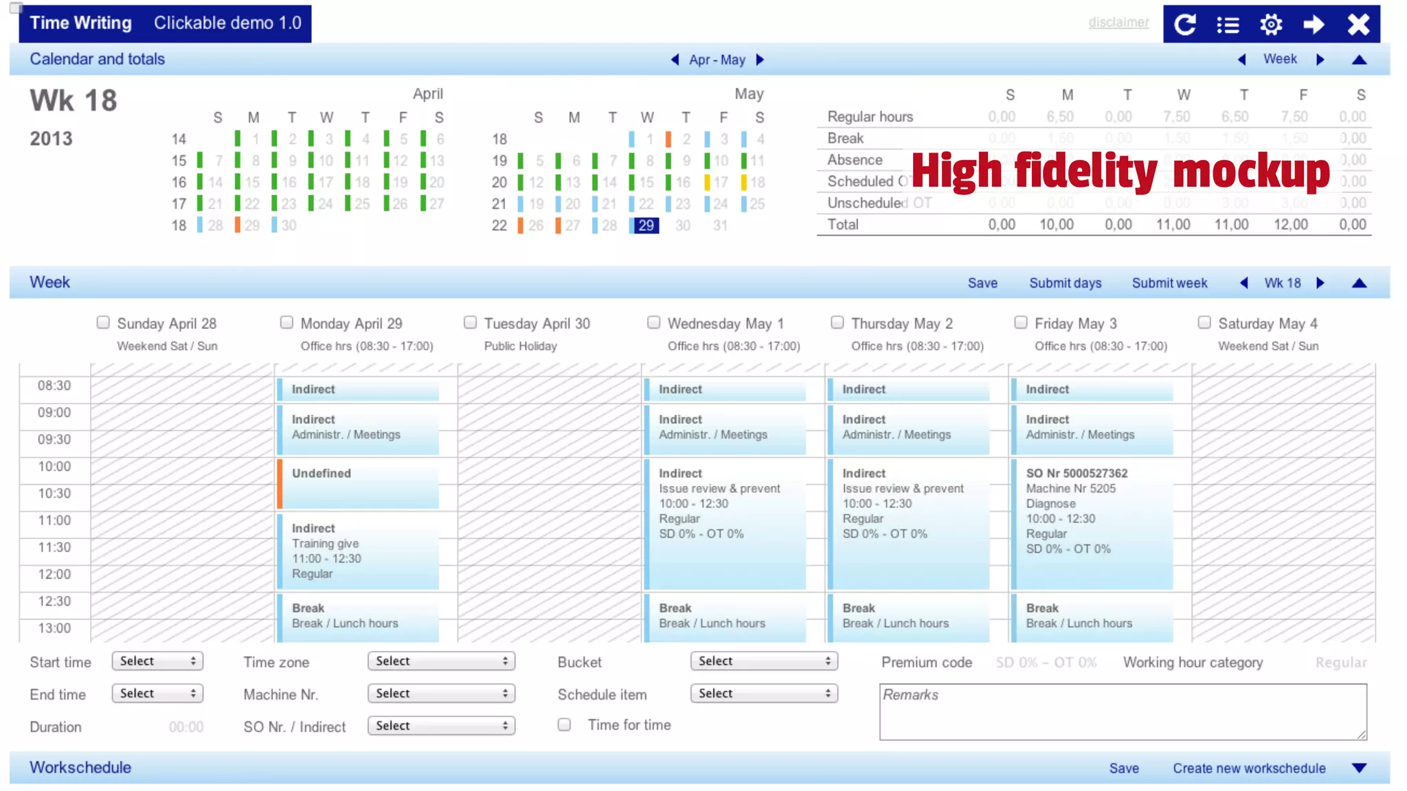 High fidelity mockup
 